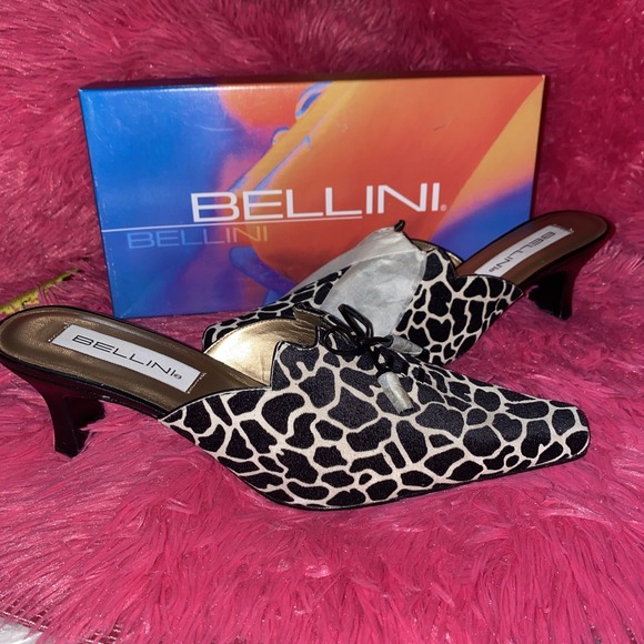 Bellini Shoes - Bellini Womens Kitten Heel Giraffe Animal Print Pumps Size 10 Pointy Toe